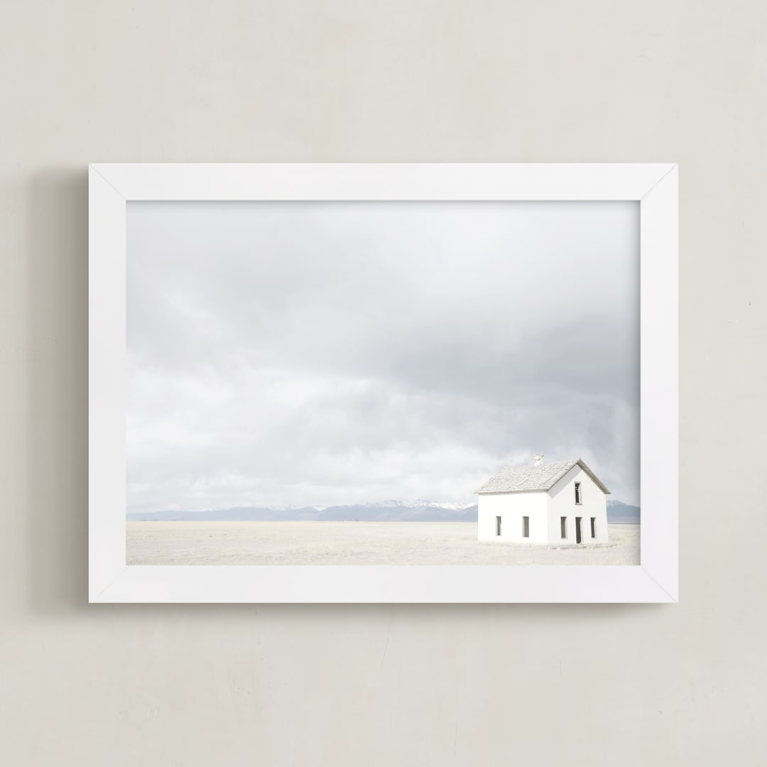 "on the range" - Art Print in mountain blue by Alicia Abla - Framed