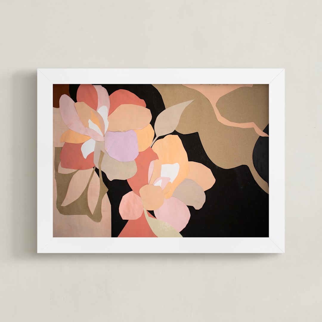 "Magic Gardens I" - Art Print in Peach Paradise by cyrille gulassa - Framed