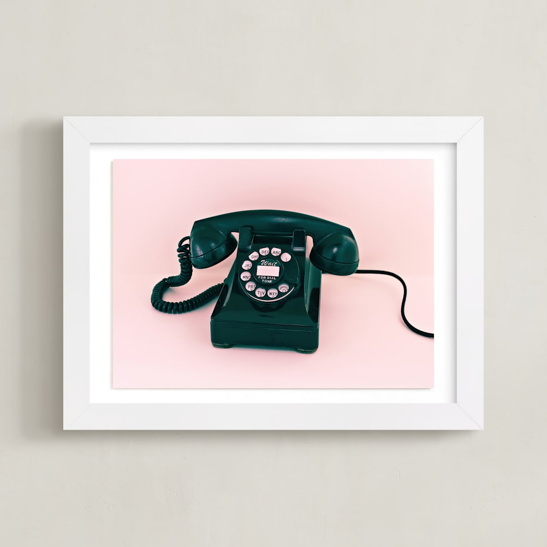 "Call Me Maybe 3" - Art Print in Baby Pink by Deborah Chou - Framed