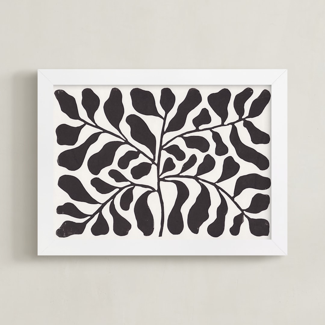 "Branches to the Sky" - Art Print in Chalkboard Black by Alisa Galitsyna - Framed