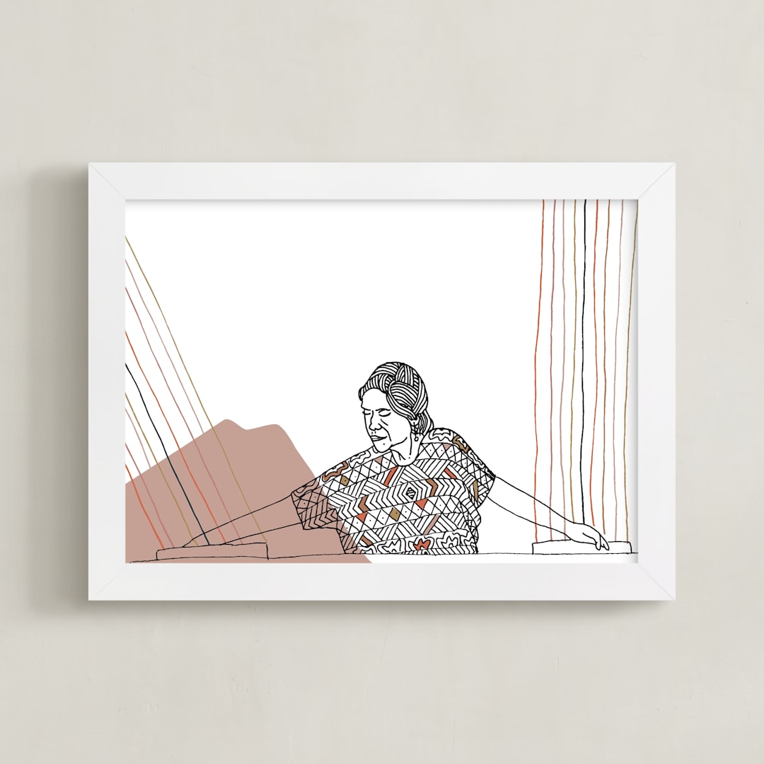 "Woven Women II" - Art Print in Pink by Multiple Artists - Framed