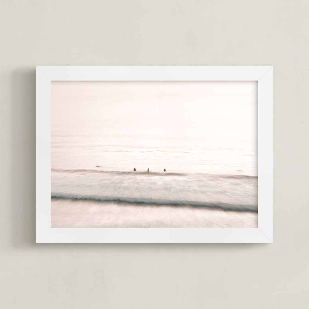 "Pacific Shine II" - Art Print in Sunset Blush by Shannon Howard - Framed