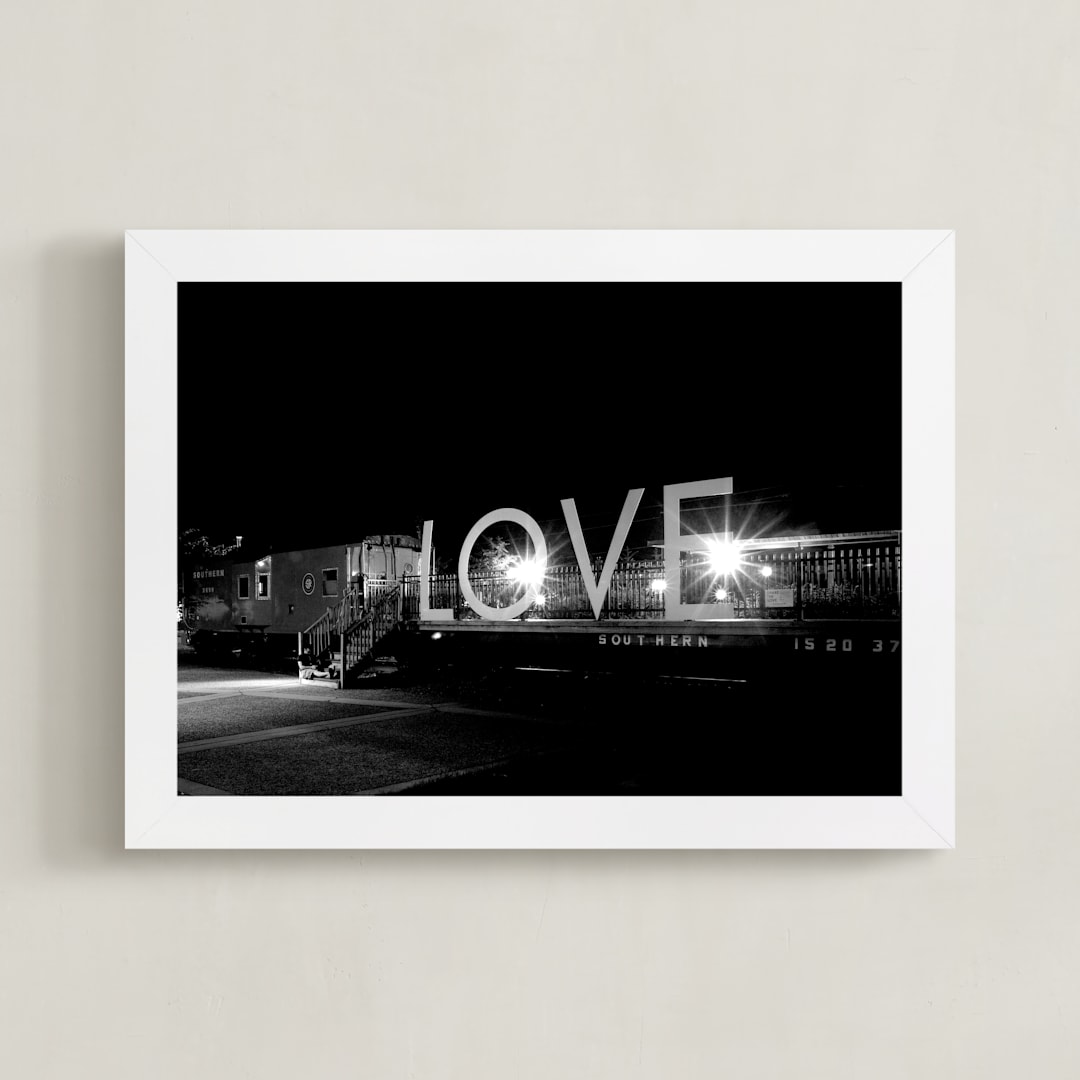 "Lovelight" - Art Print in Black and White by AMANDA LOMAX - Framed