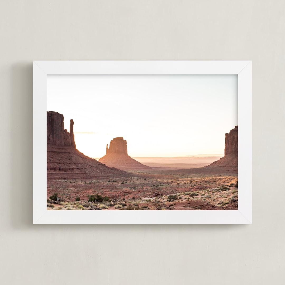 "Valley Sunrise" - Art Print in Sunrise by 1885 Atelier - Framed