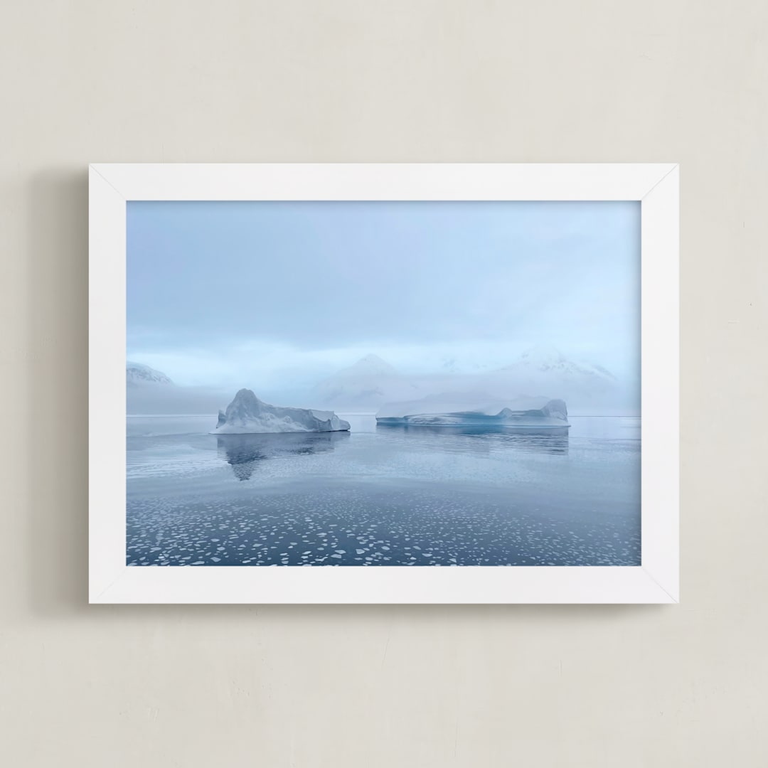 "Glacier" - Art Print in Ice by Nam Bourassa - Framed
