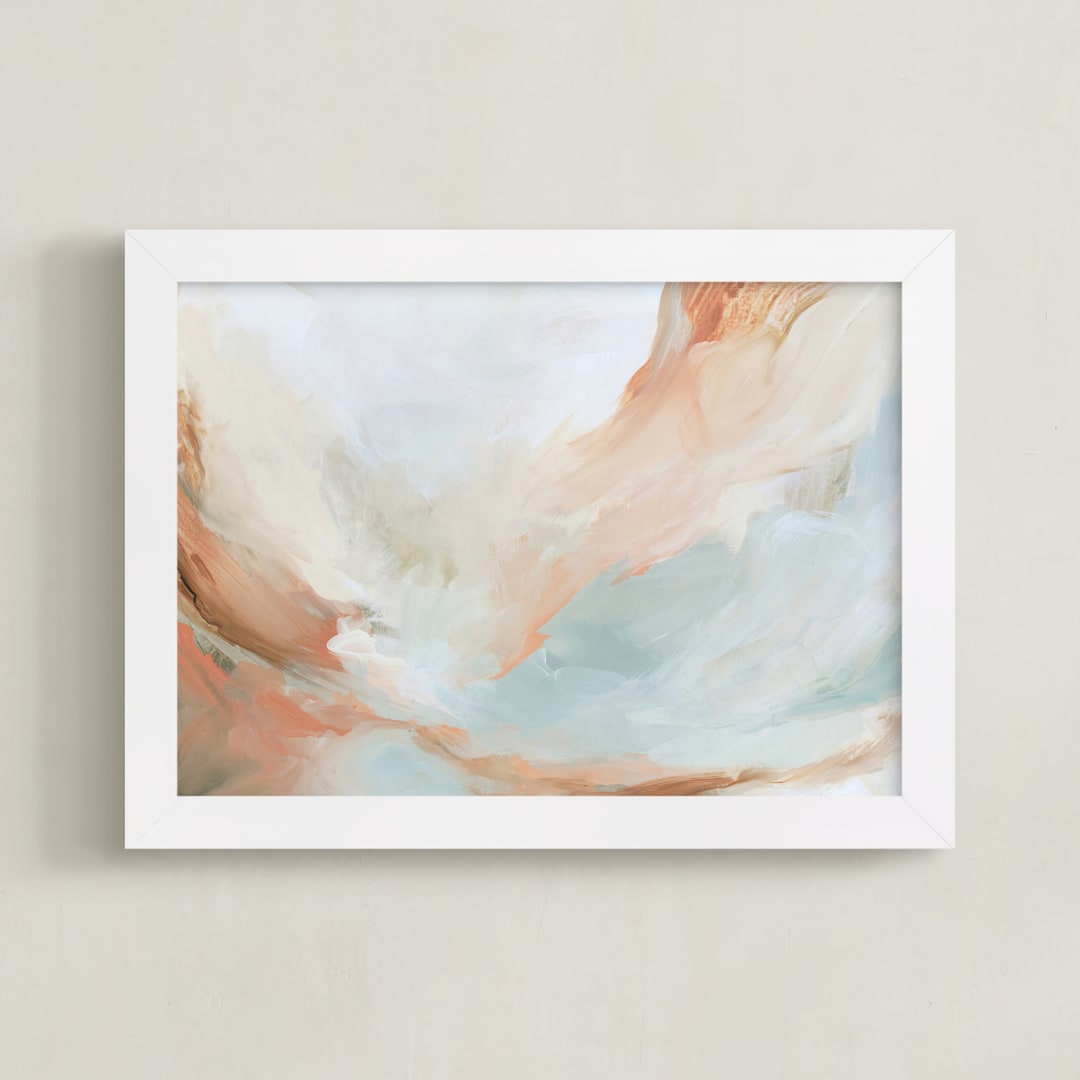 "A Promise for August" - Art Print in Coral by Mya Bessette - Framed