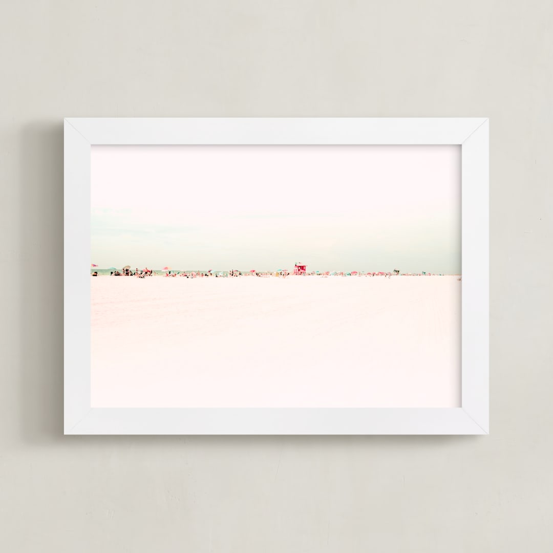 "Sugary Sand Beach" - Art Print in Sugary Sand by Rega - Framed