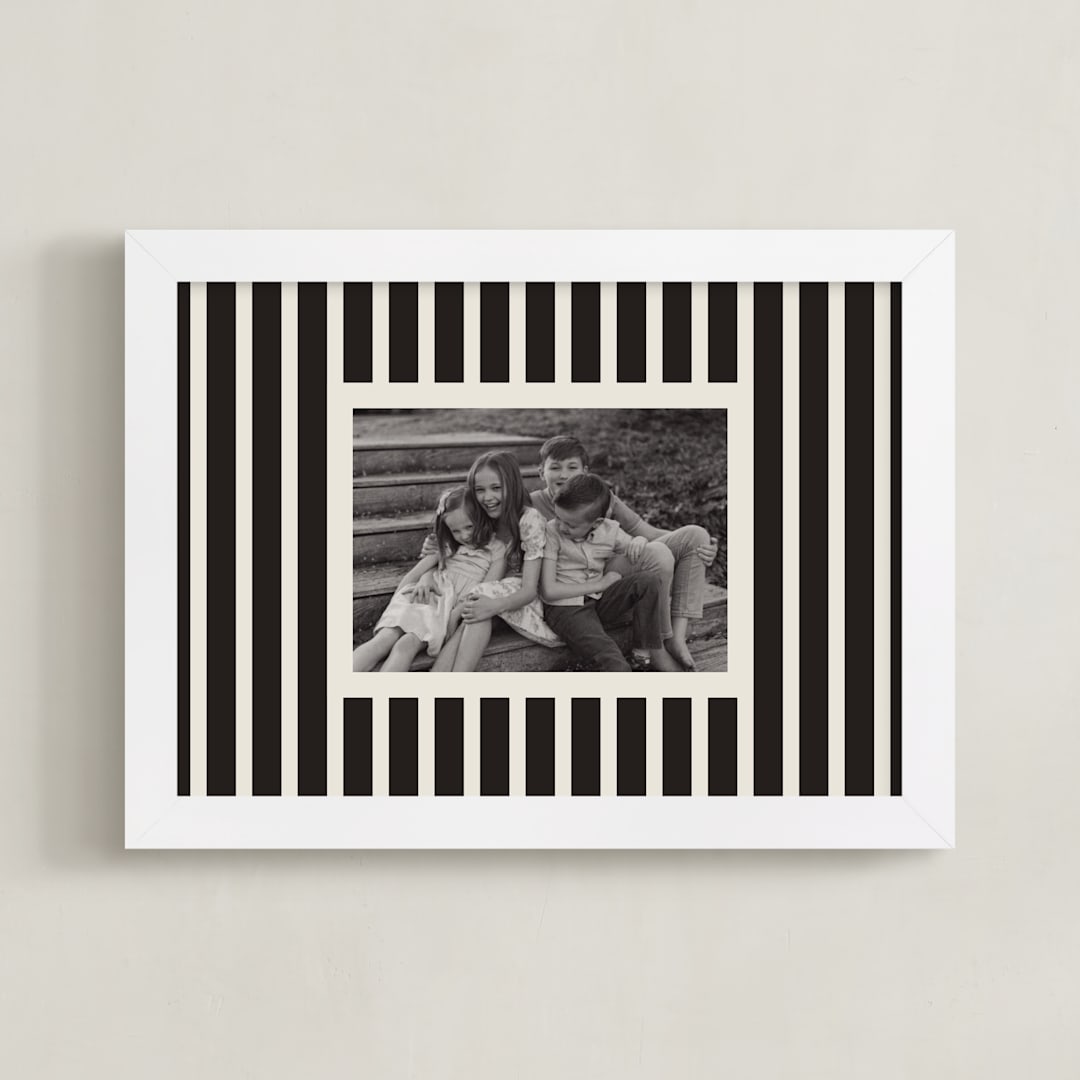 "Classically Striped: Landscape" - Framed Photo in Charcoal by Kercia Jane - Framed