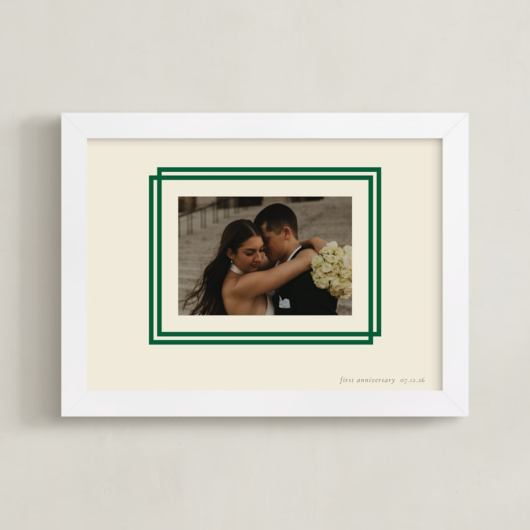 "Double Border: Landscape" - Framed Photo in Emerald by letterfix - Framed