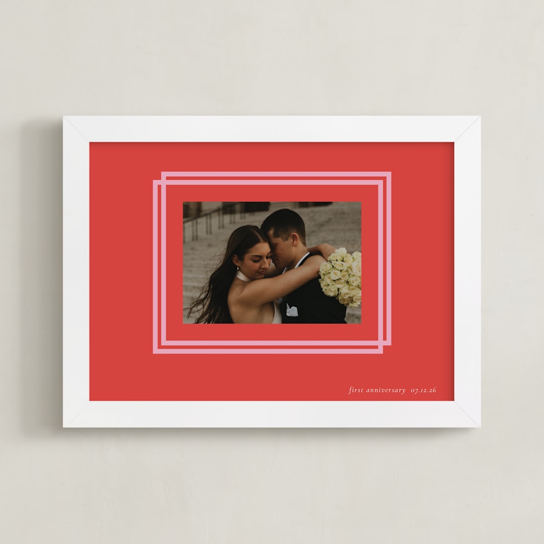 "Double Border: Landscape" - Framed Photo in Coral by letterfix - Framed