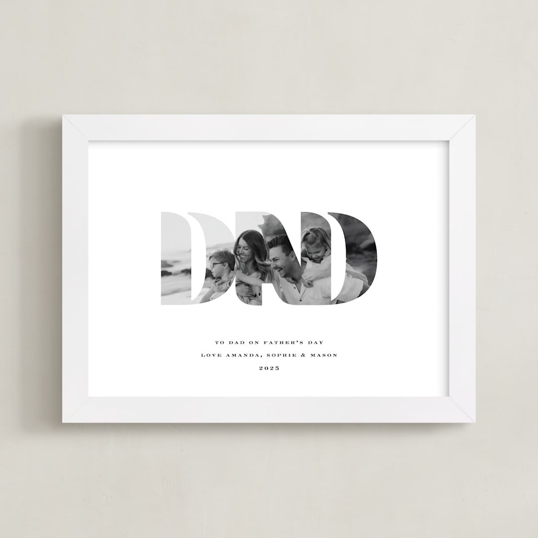 "DAD: Framed Photo" - Framed Photo in Chalk by Olivia Kanaley Inman - Framed
