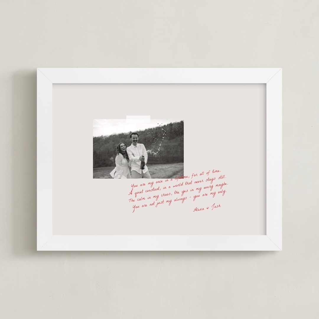 "Love Scribble: Landscape" - Framed Photo in Crimson by Jenny Millington - Framed