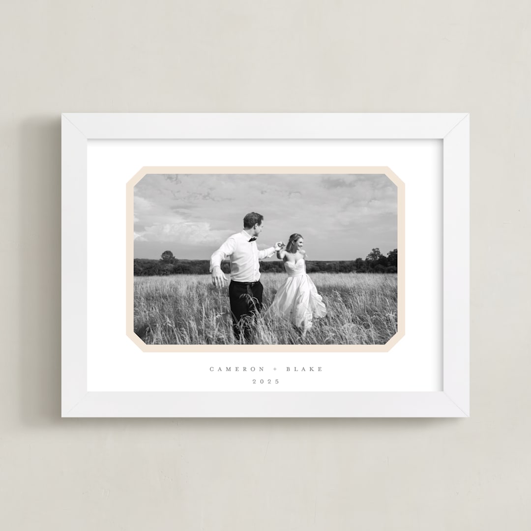 "Bevel Border: Landscape" - Framed Photo in Cream by Carolyn MacLaren - Framed