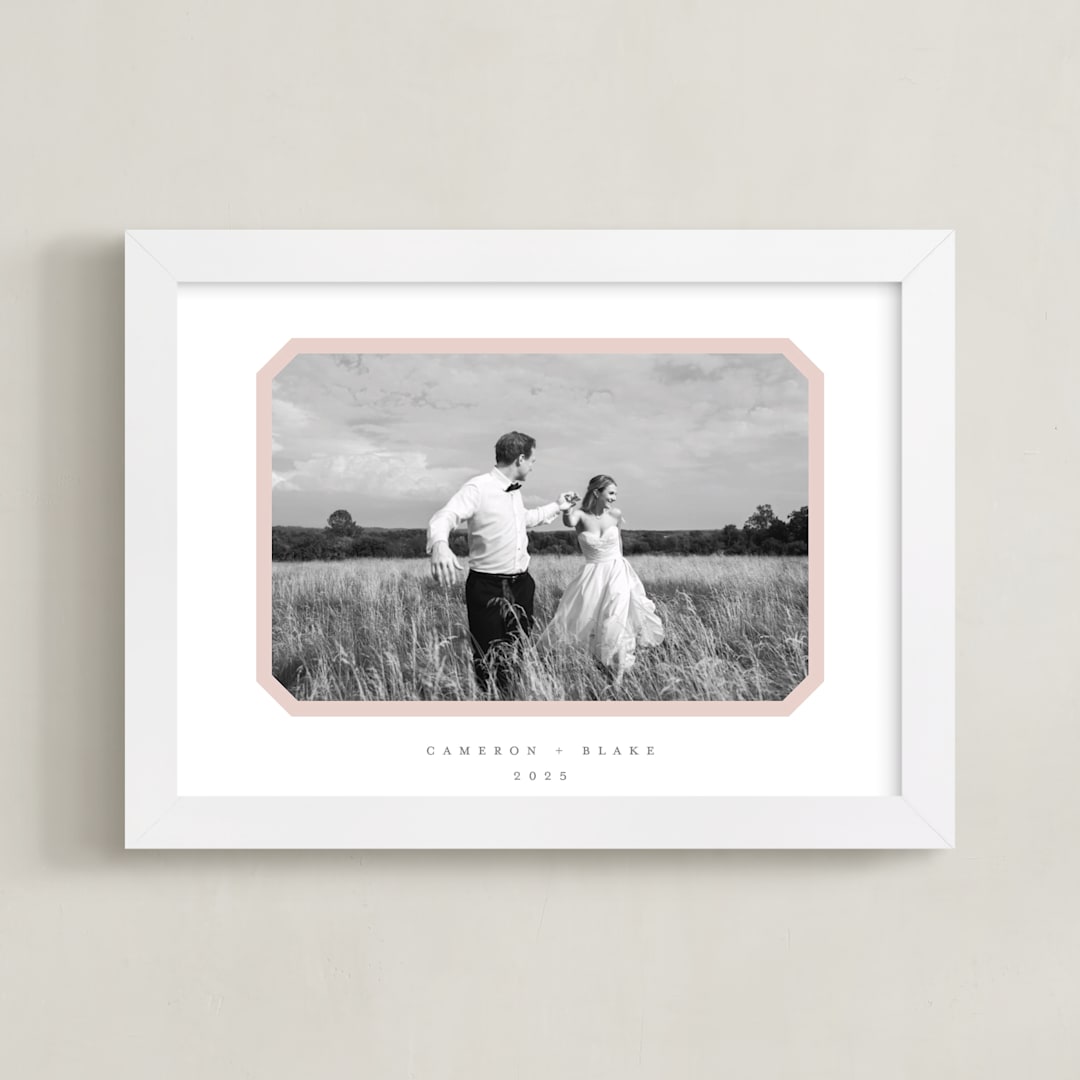 "Bevel Border: Landscape" - Framed Photo in Blush by Carolyn MacLaren - Framed