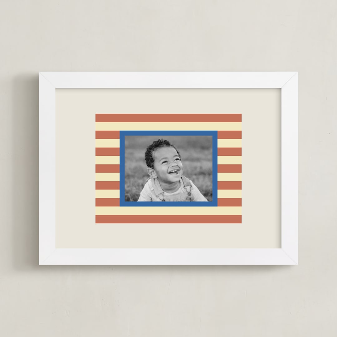 "Mat Striping: Landscape" - Framed Photo in Rust by Carrie Moradi - Framed