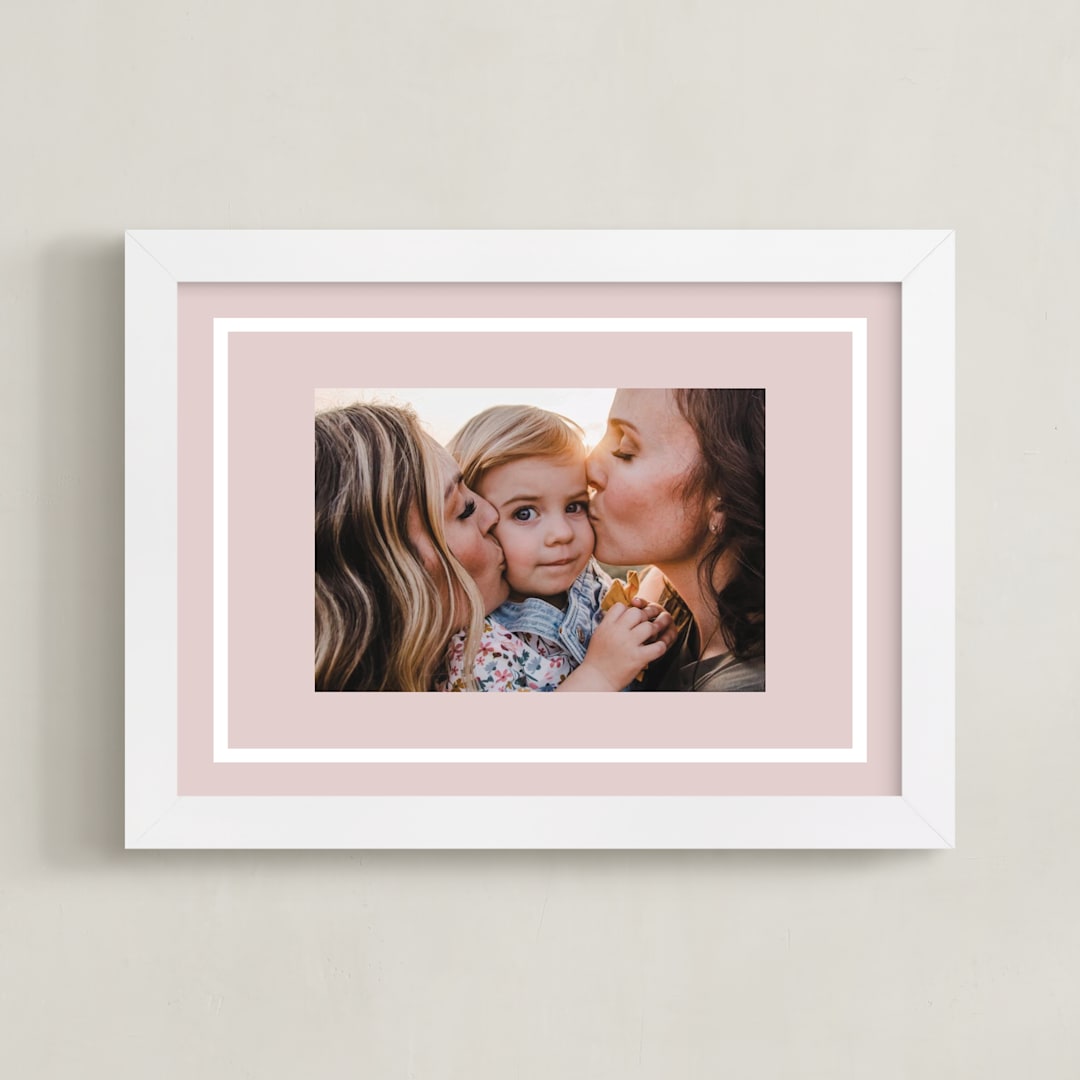 "Distant Border: Landscape" - Framed Photo in Blush by Angela Garrick - Framed