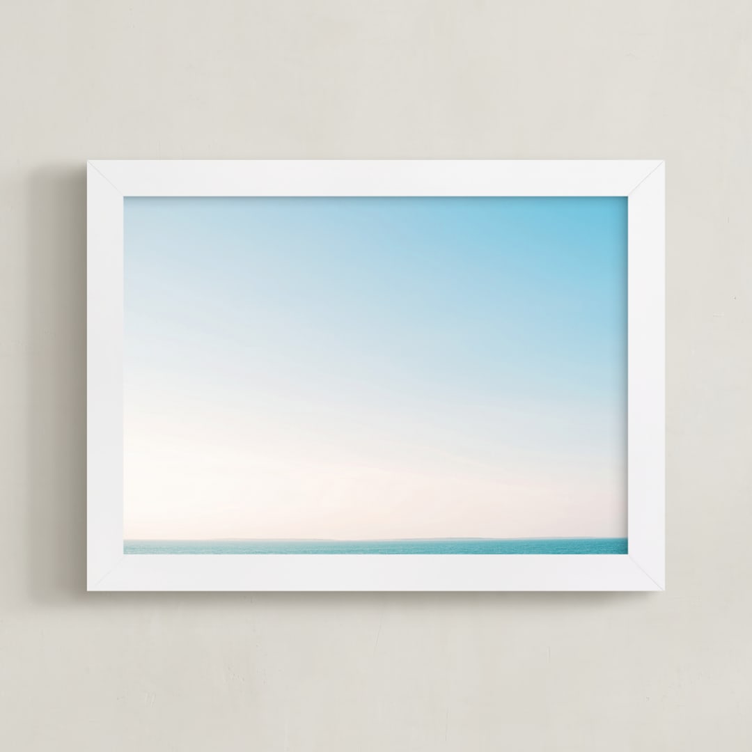 "Martha's Horizon" - Art Print in Sky Blue by Whitney Deal - Framed