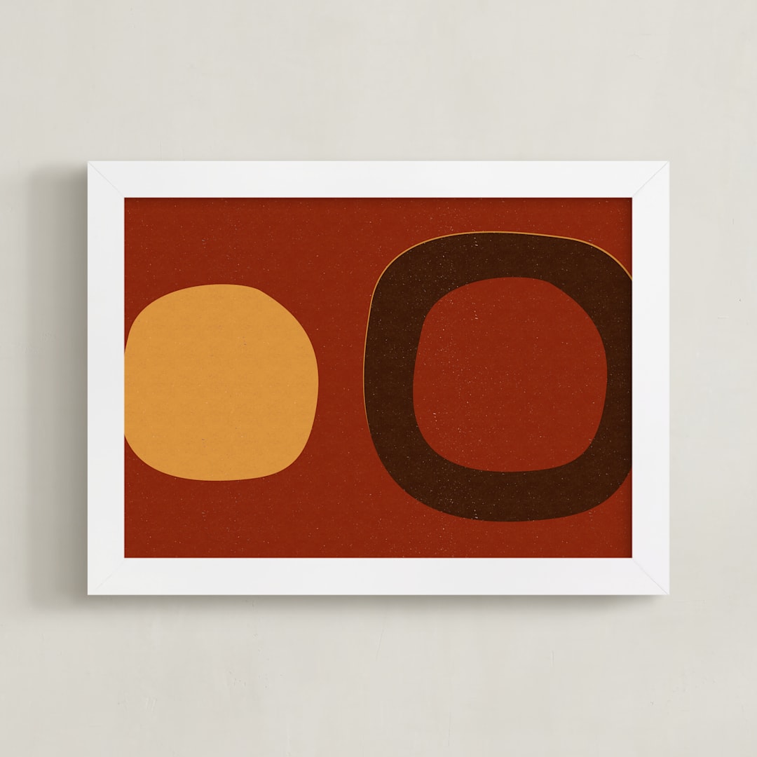 "Circle_08-01- A" - Art Print in Earthy Colors by Alain Castoriano - Framed