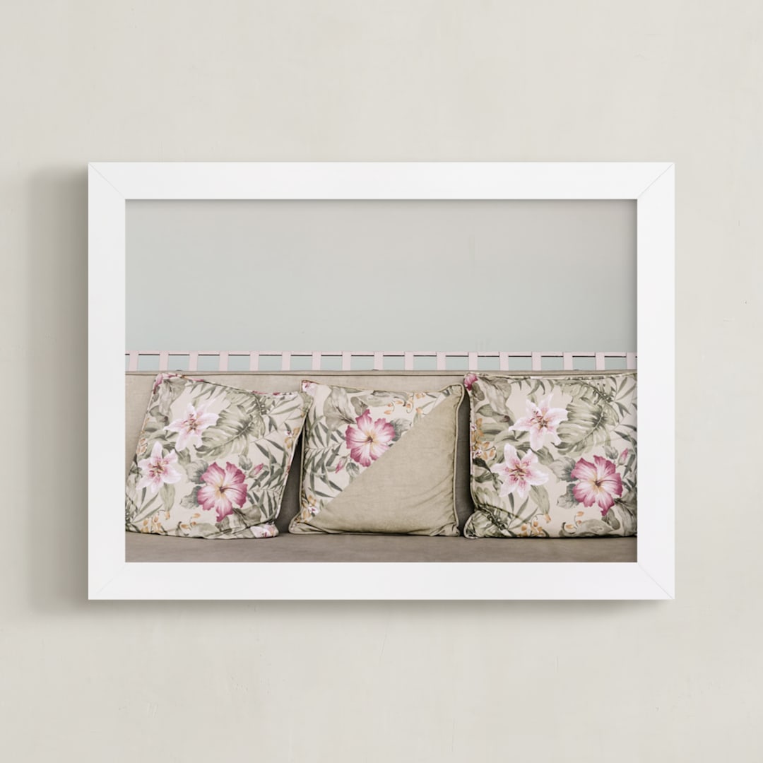 "Porchside" - Art Print in Mint Green by Kitty Seeber - Framed