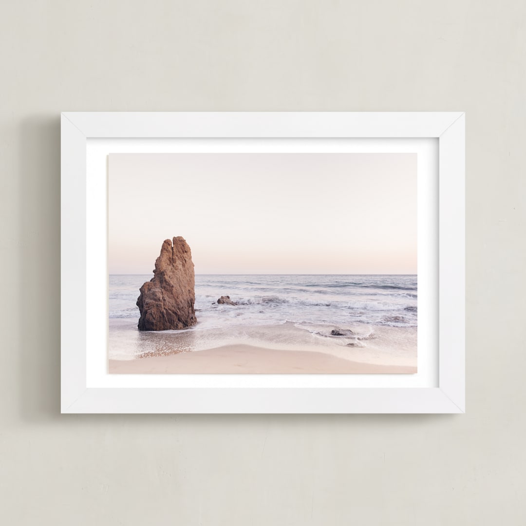 "Malibu View No. 2" - Art Print in coastal blush by Kamala Nahas - Framed