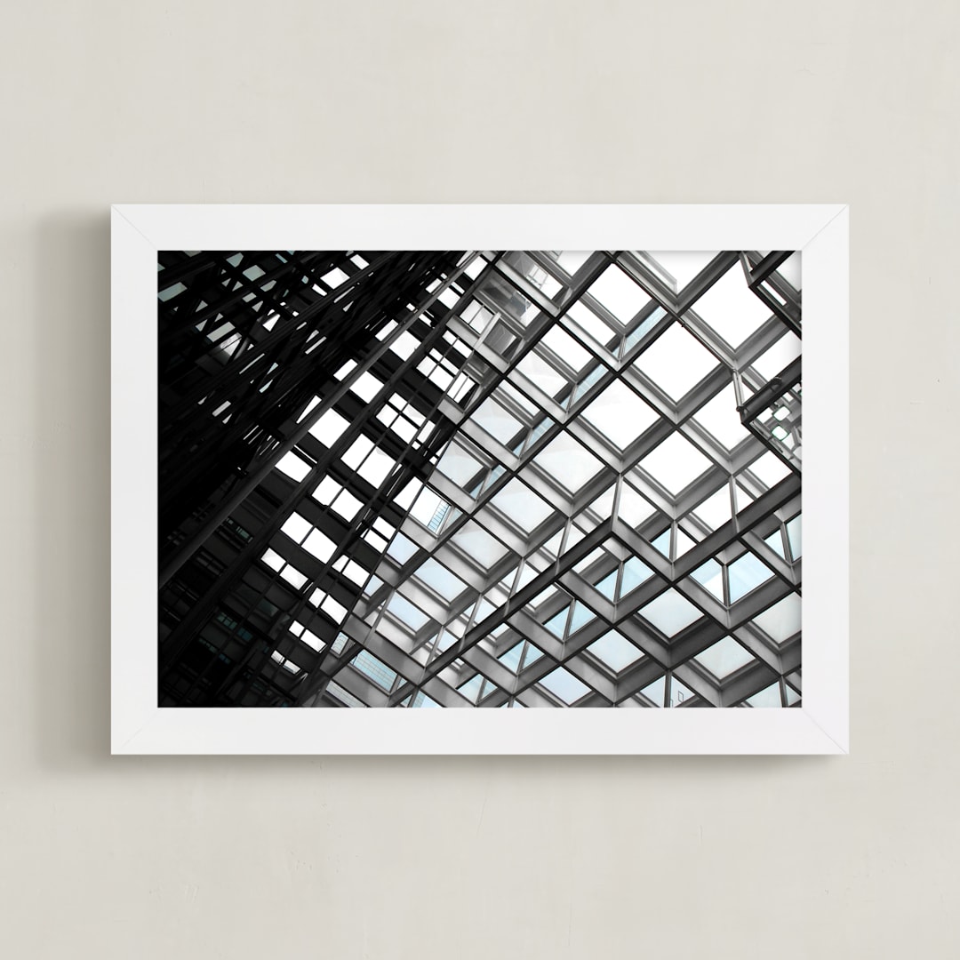 "Framing Sky" - Art Print in ivory black by Van Tsao - Framed