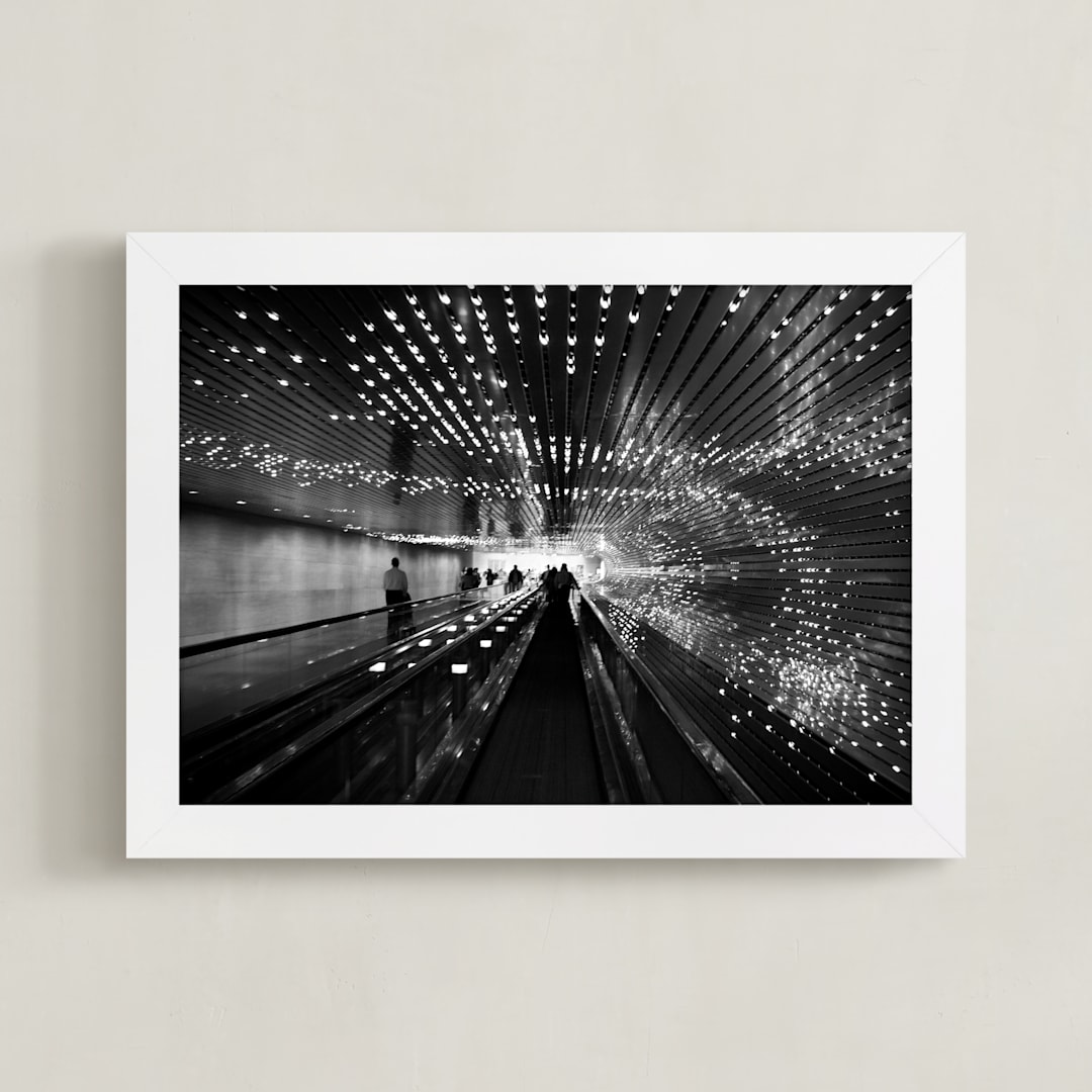 "Lighten-ing" - Art Print in ore black by Van Tsao - Framed