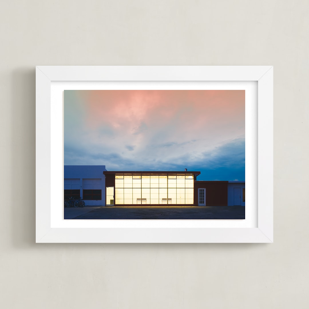 "Outside Looking In" - Art Print in Cloudy Pink by Andrew McClintock - Framed
