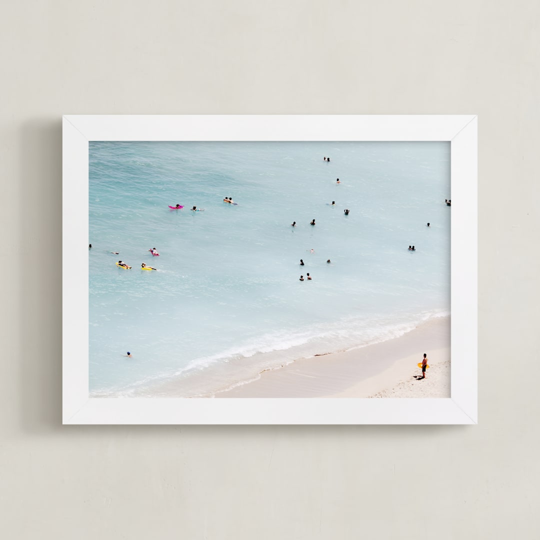 "IT'S A PARTY IN THE USA" - Art Print in Summer Blues by Summer Strauch - Framed