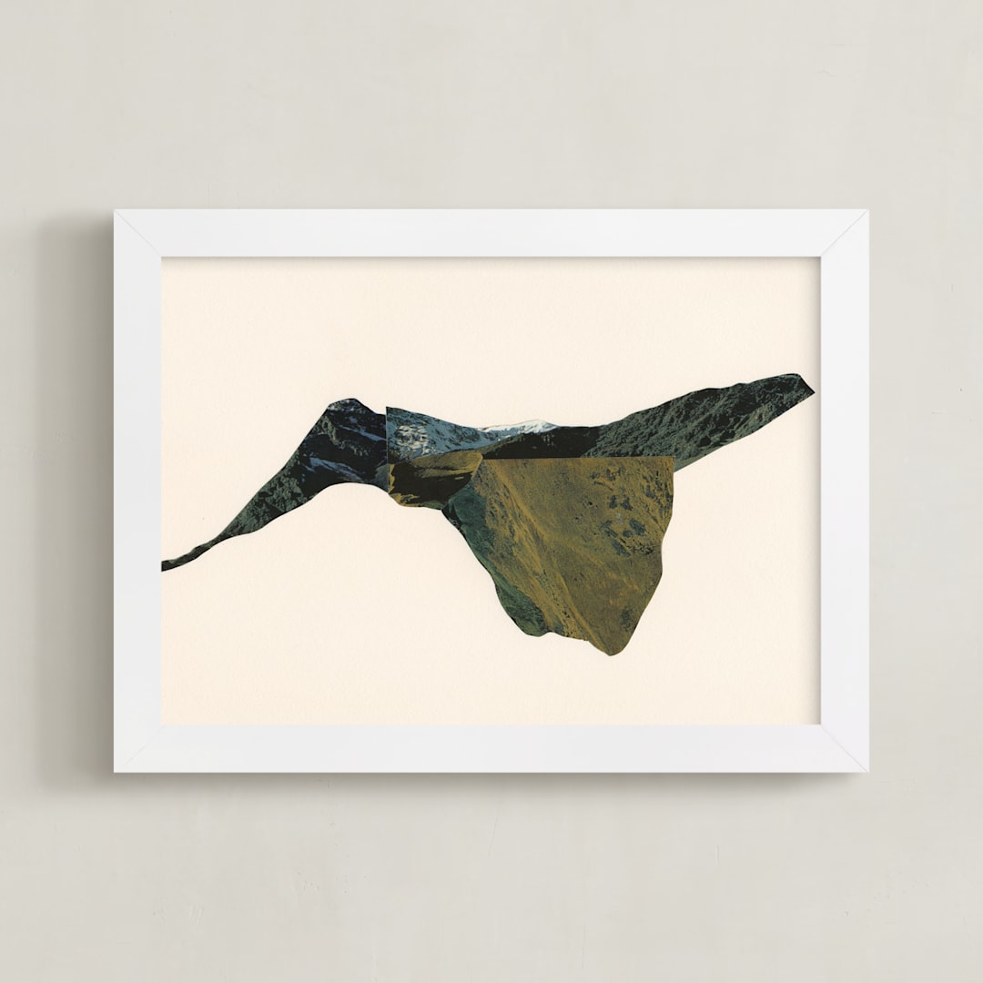 "Spliced Landscape 4" - Art Print in Warm Topaz by Melinda Laszczynski - Framed