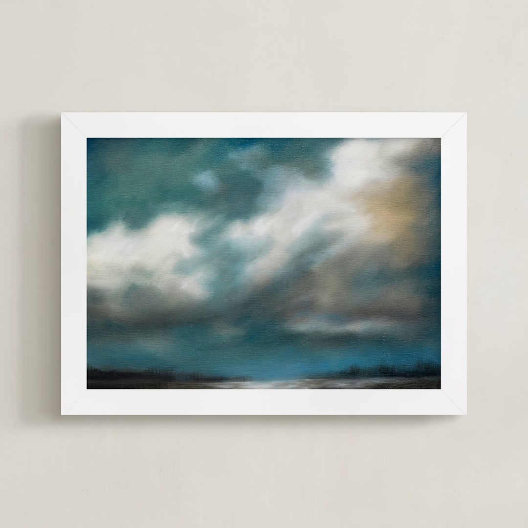 "Another Chance" - Art Print in blue green by Kelly Money - Framed