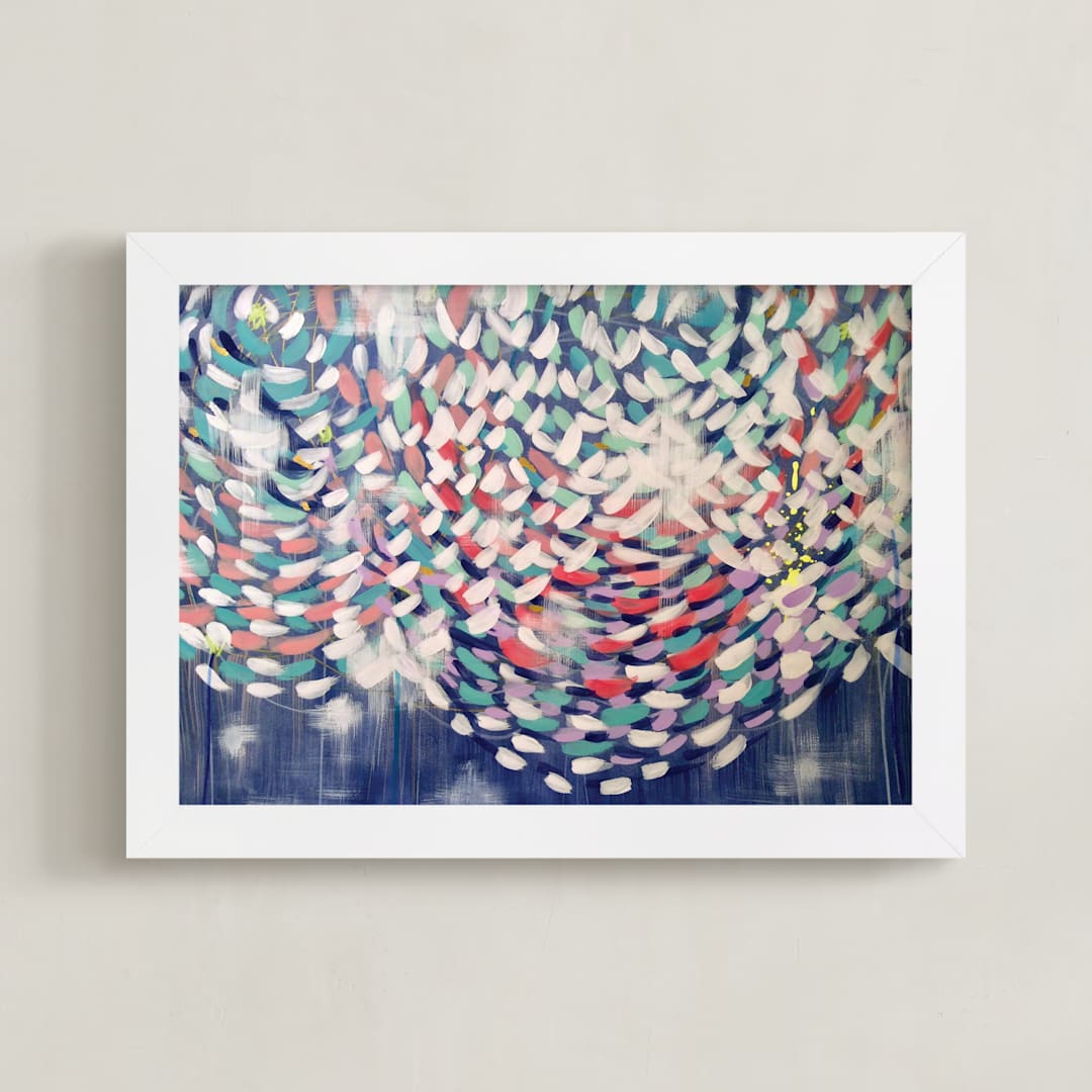 "Set Adrift" - Art Print in Limoges Blue by Denise Wong - Framed