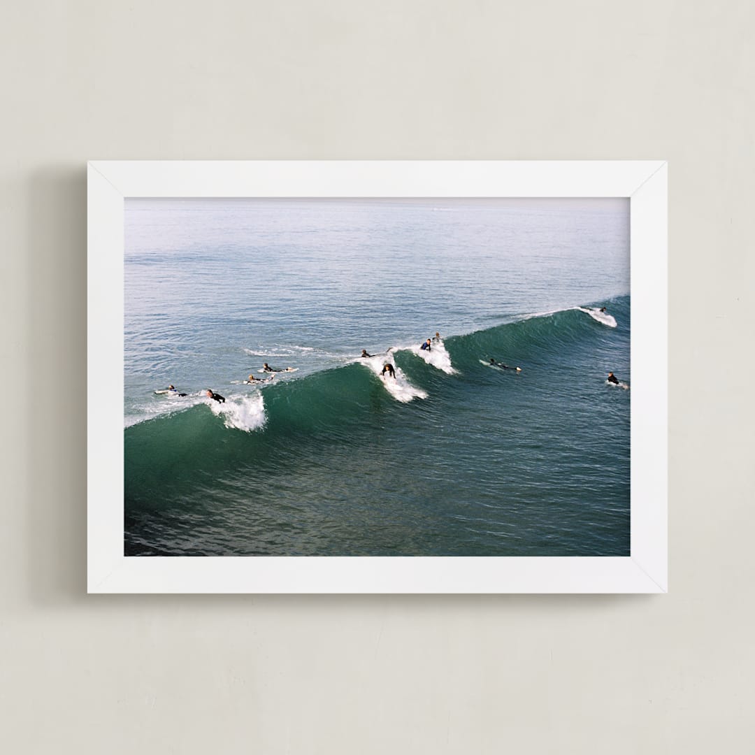 "Wave on film" - Art Print in Silver Sage by Danielle Elizabeth Guthrie - Framed