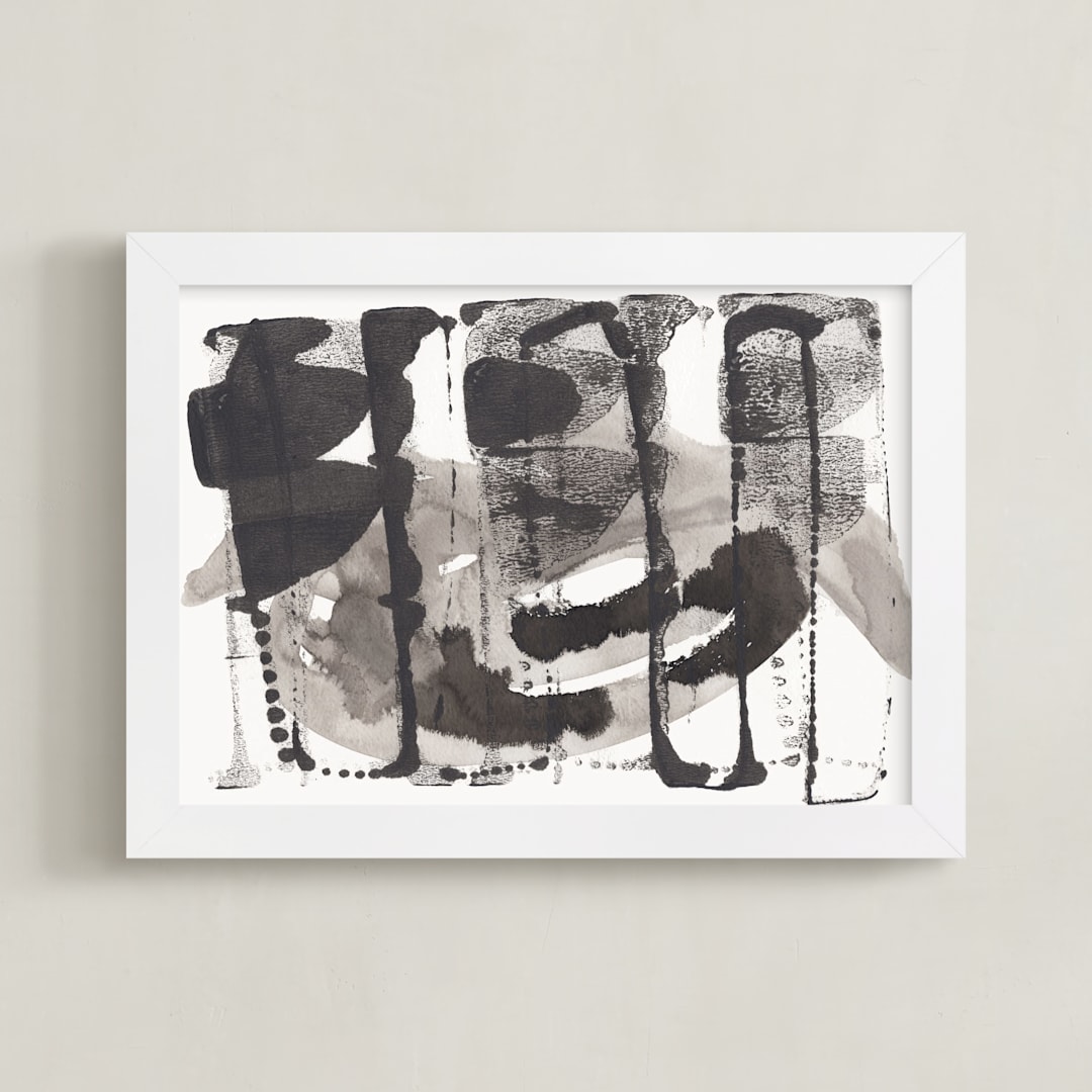 "Slowmotionary" - Art Print in Black by Misty Hughes - Framed