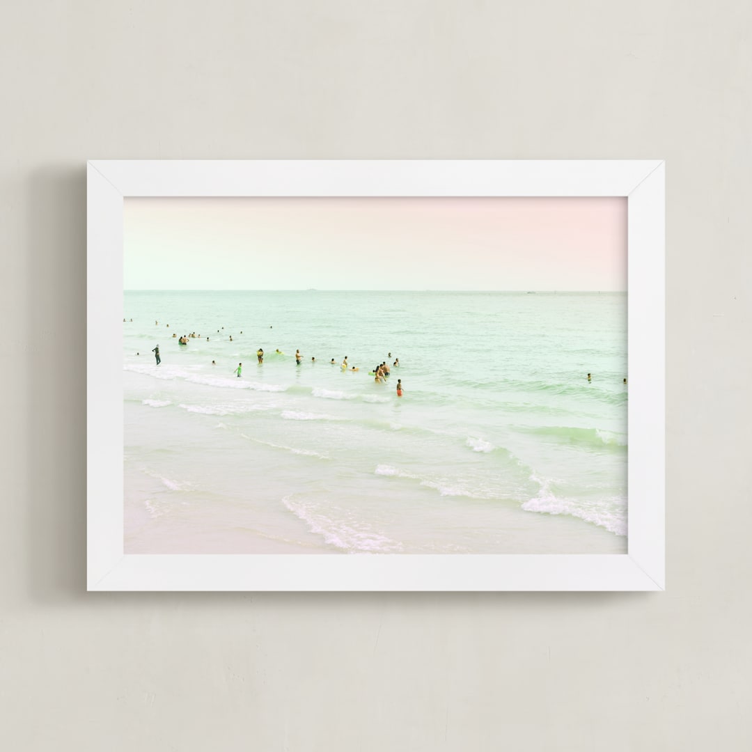 "Beloved Summer" - Art Print in Soothing Sea by Rega - Framed