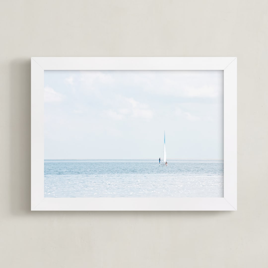 "Aimlessly" - Art Print in Silver Blue by Alexandra Feo - Framed