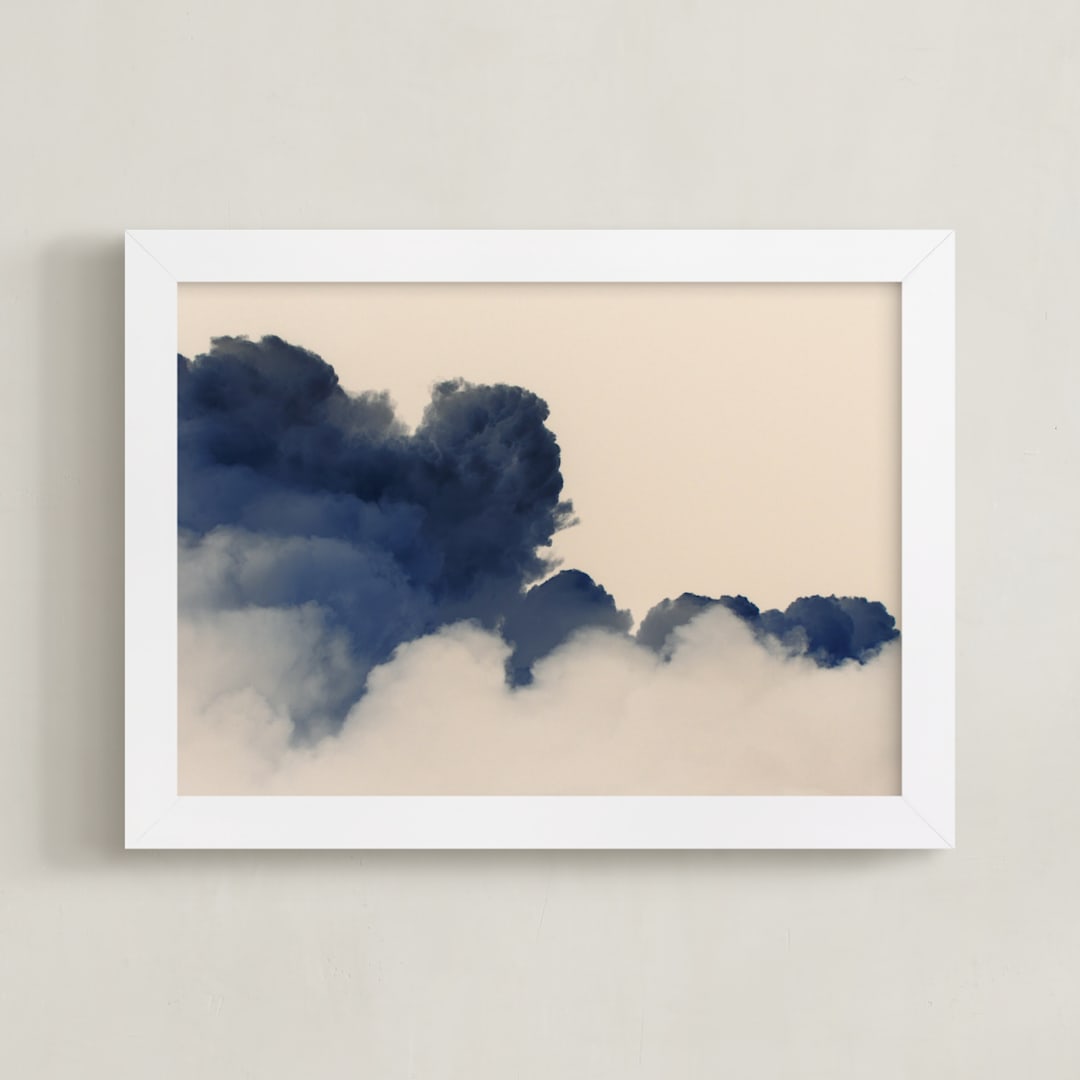 "Dreams" - Art Print in Dusky Blue by Jonathan Brooks - Framed