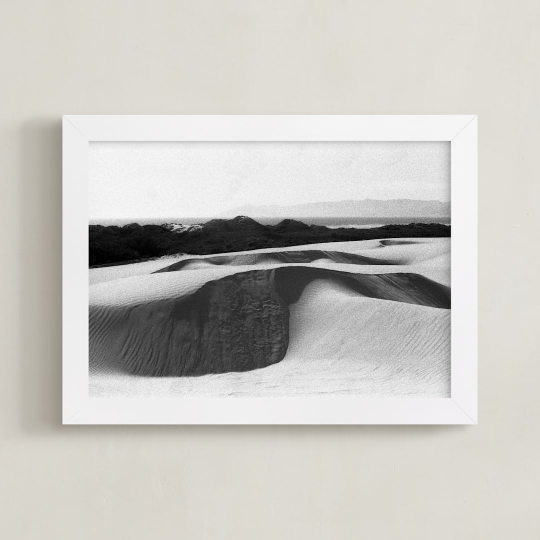 "Coastal Moonscape" - Art Print in Black & White by Cade Cahalan - Framed