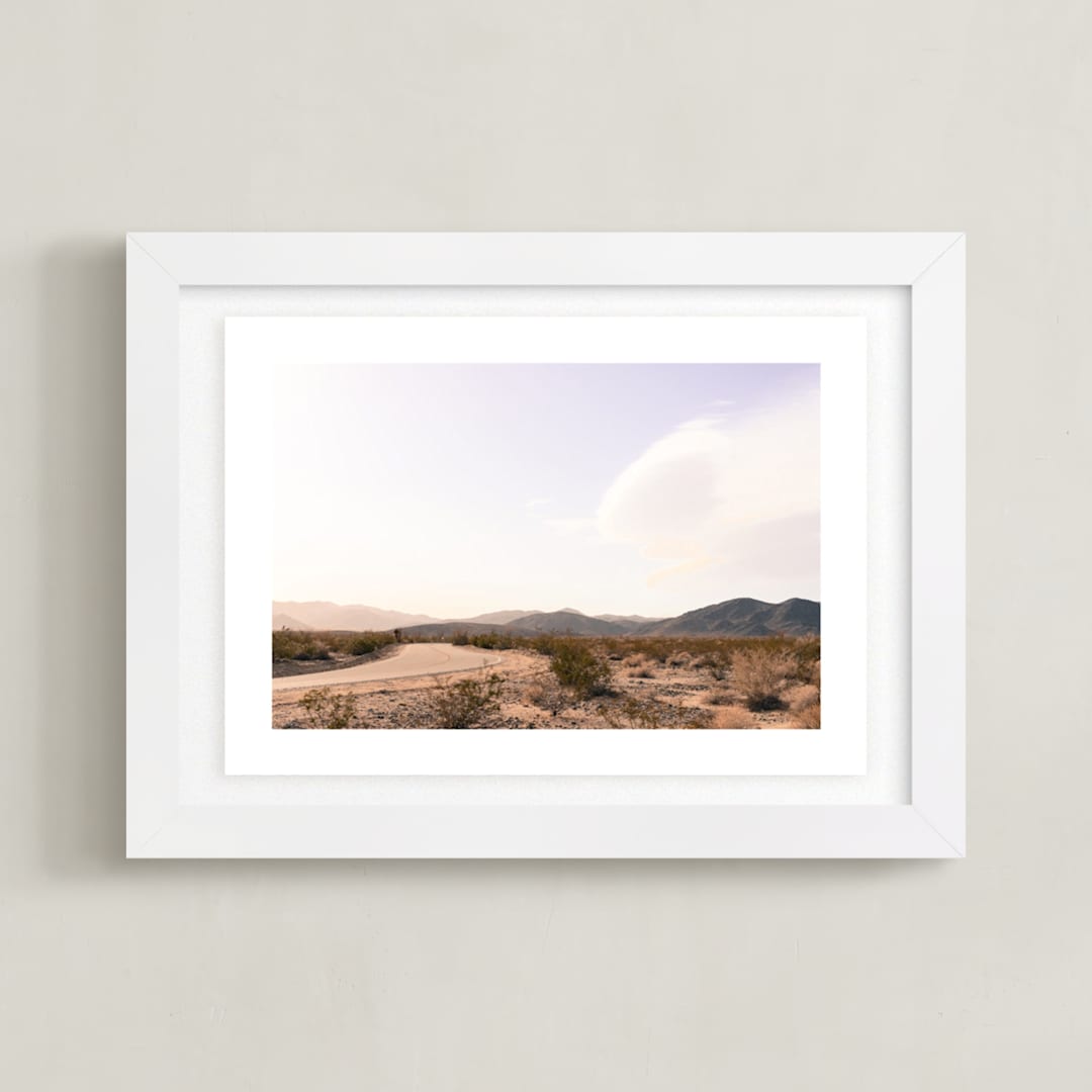 "Desert Road" - Art Print in Desert Dust by Kitty Seeber - Framed