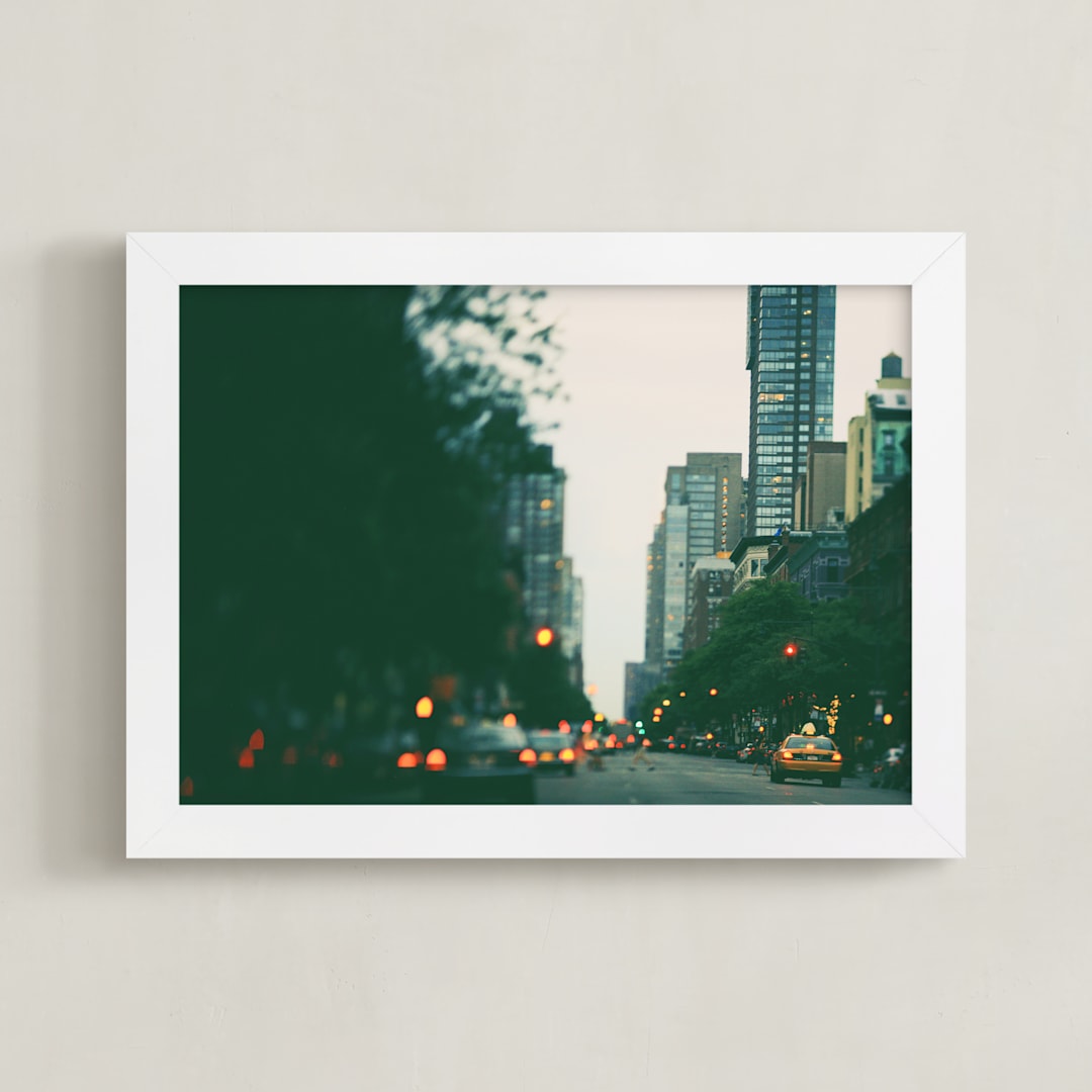 "Night Falls" - Art Print in Pale Lilac by ALICIA BOCK - Framed
