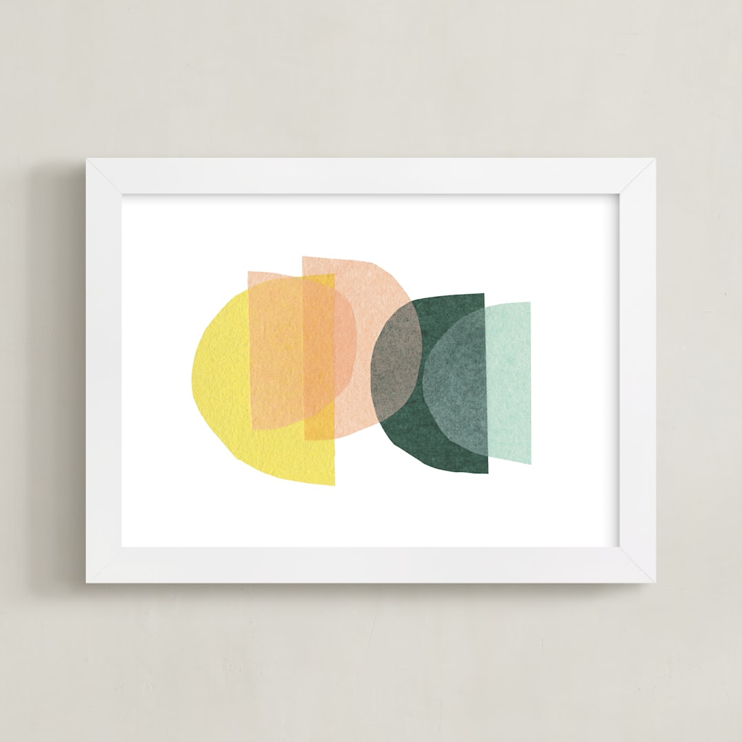 "paper melody" - Art Print in citrus by Carrie Moradi - Framed