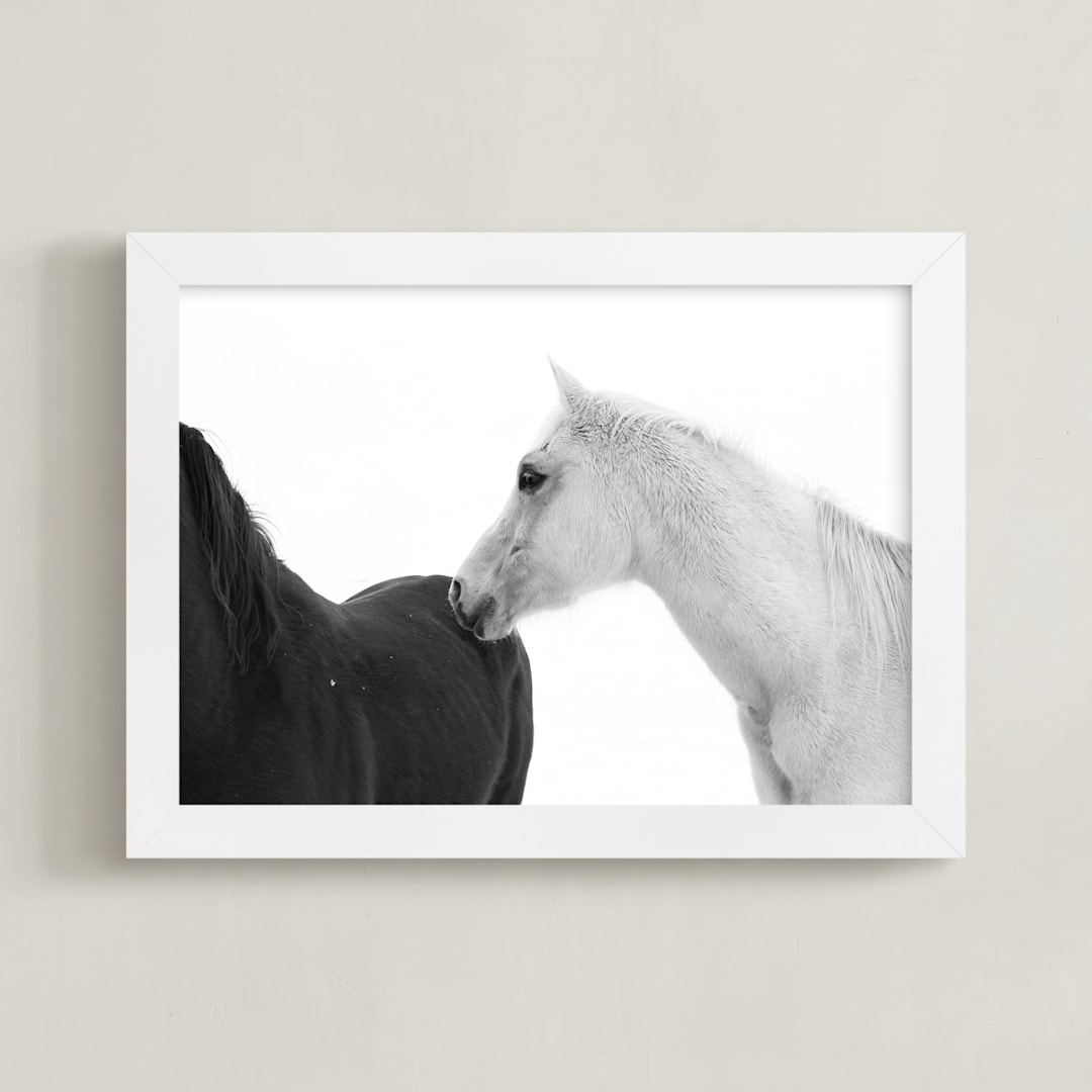 "Stand by Me" - Art Print in Charcoal by Land Collioure Le Coq - Framed