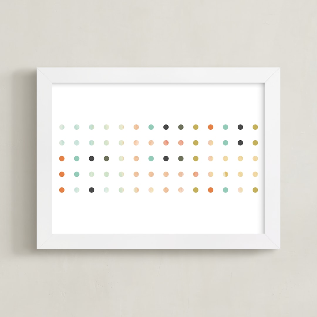 "Apertures" - Art Print in Aqua by Genna Blackburn - Framed