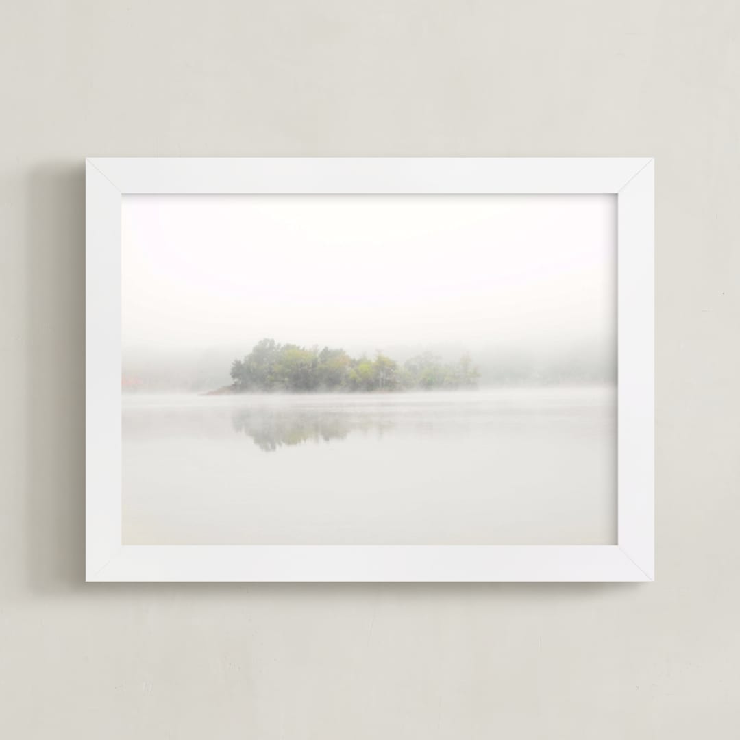 "The Island" - Art Print in Mist White by S.L. Bird - Framed