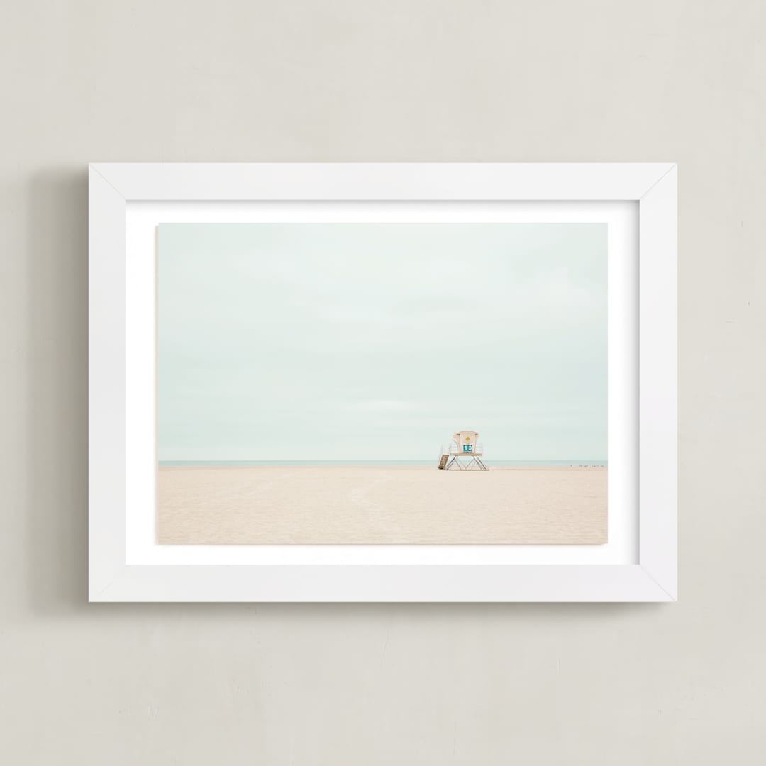 "Tower 13" - Art Print in Sky Blue by Three Kisses Studio - Framed