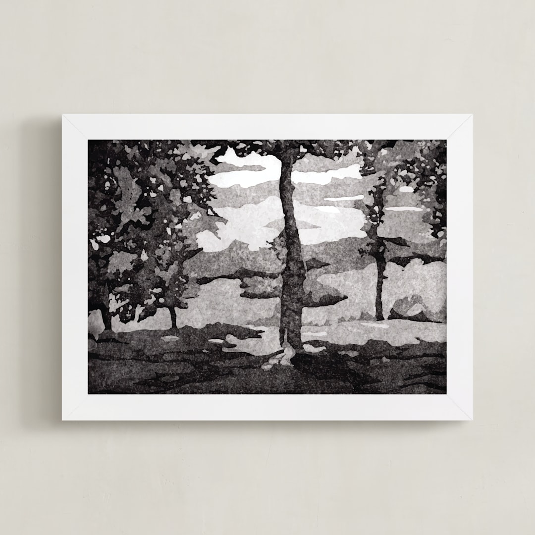 "North Carolina" - Art Print in Black and White by Adelina S. Keenan - Framed