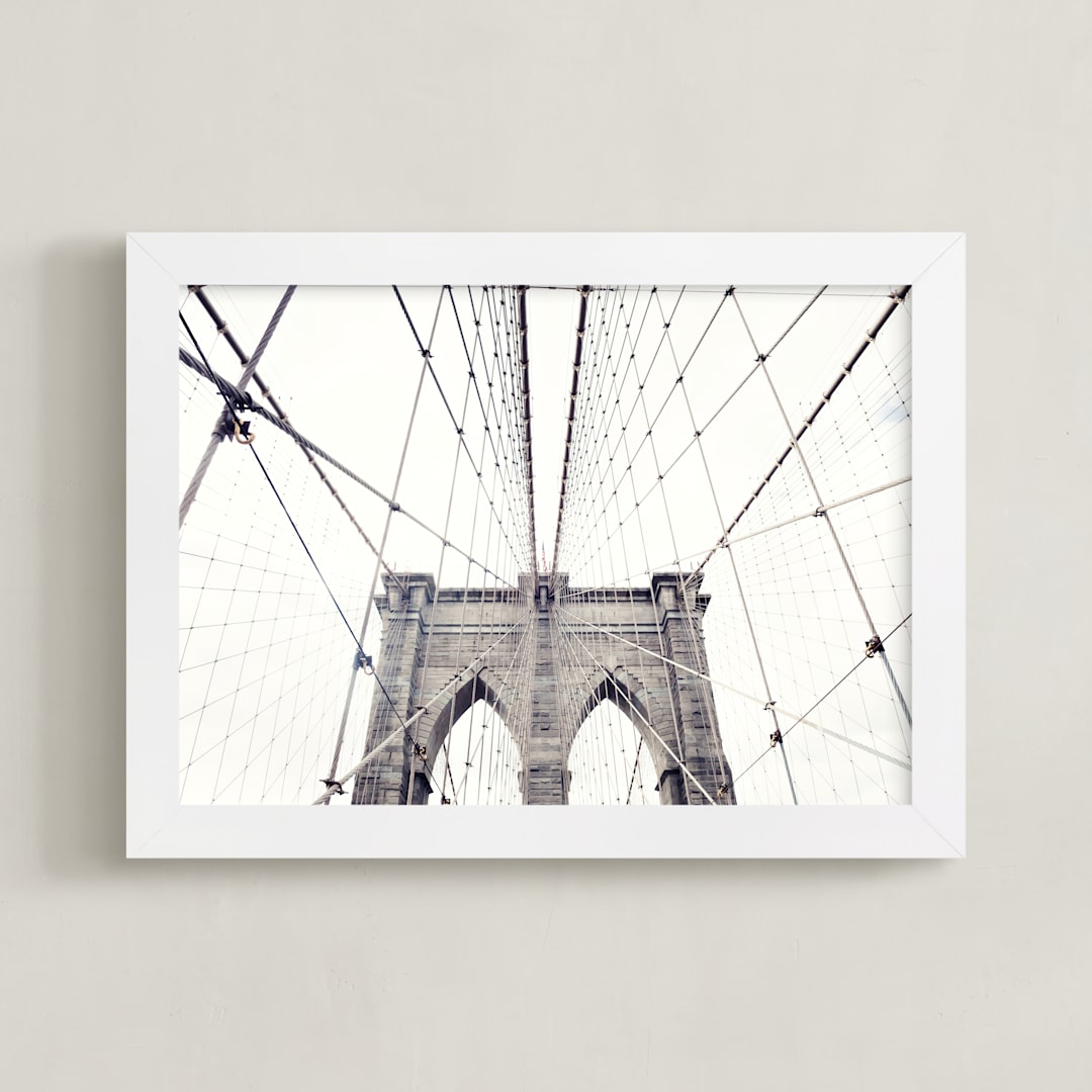 "A Classic" - Art Print in White by Caroline Mint - Framed