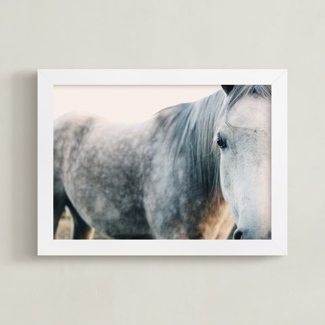 "Seeing" - Art Print in Mist by ALICIA BOCK - Framed