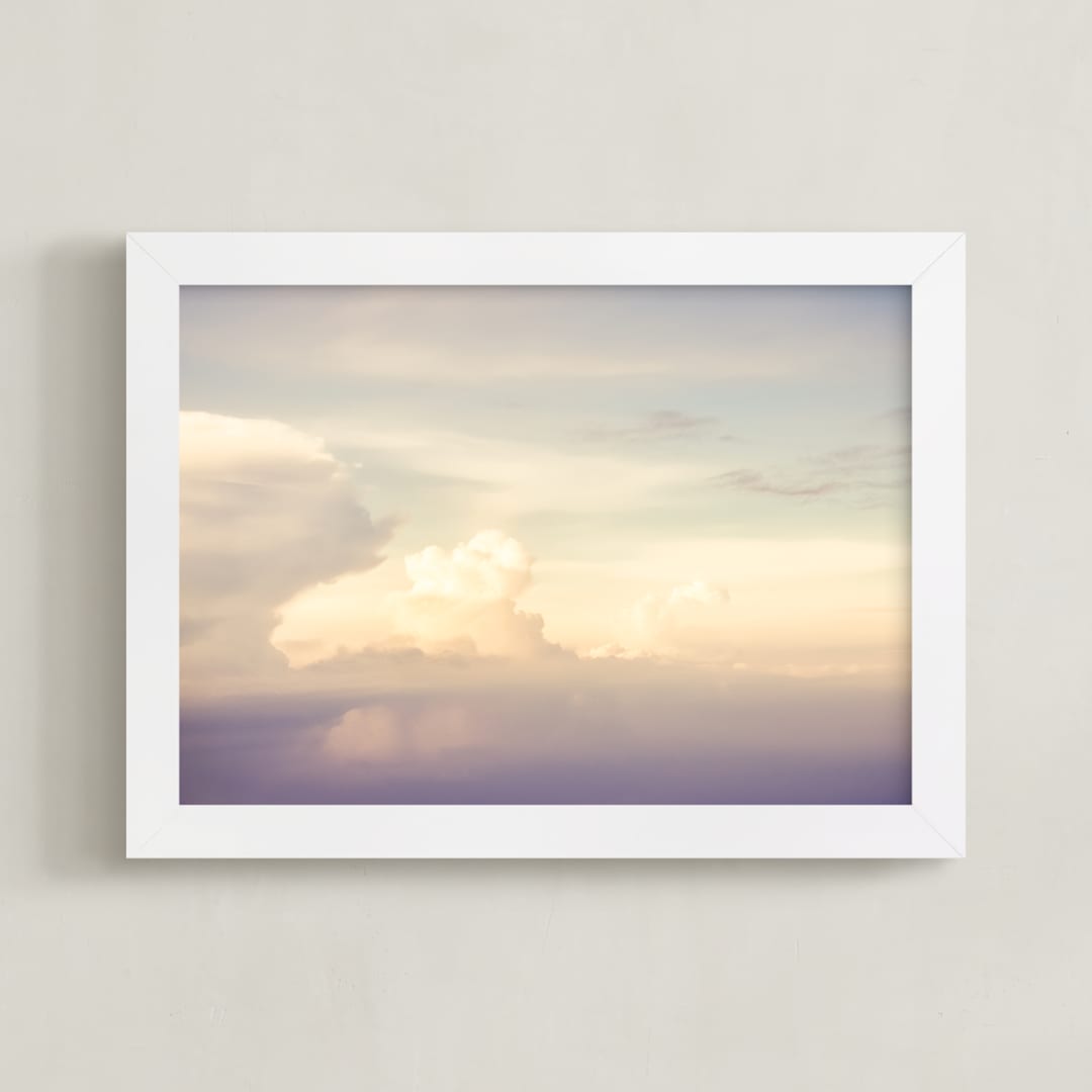 "Flying With Clouds" - Art Print in dreamy by Qing Ji - Framed