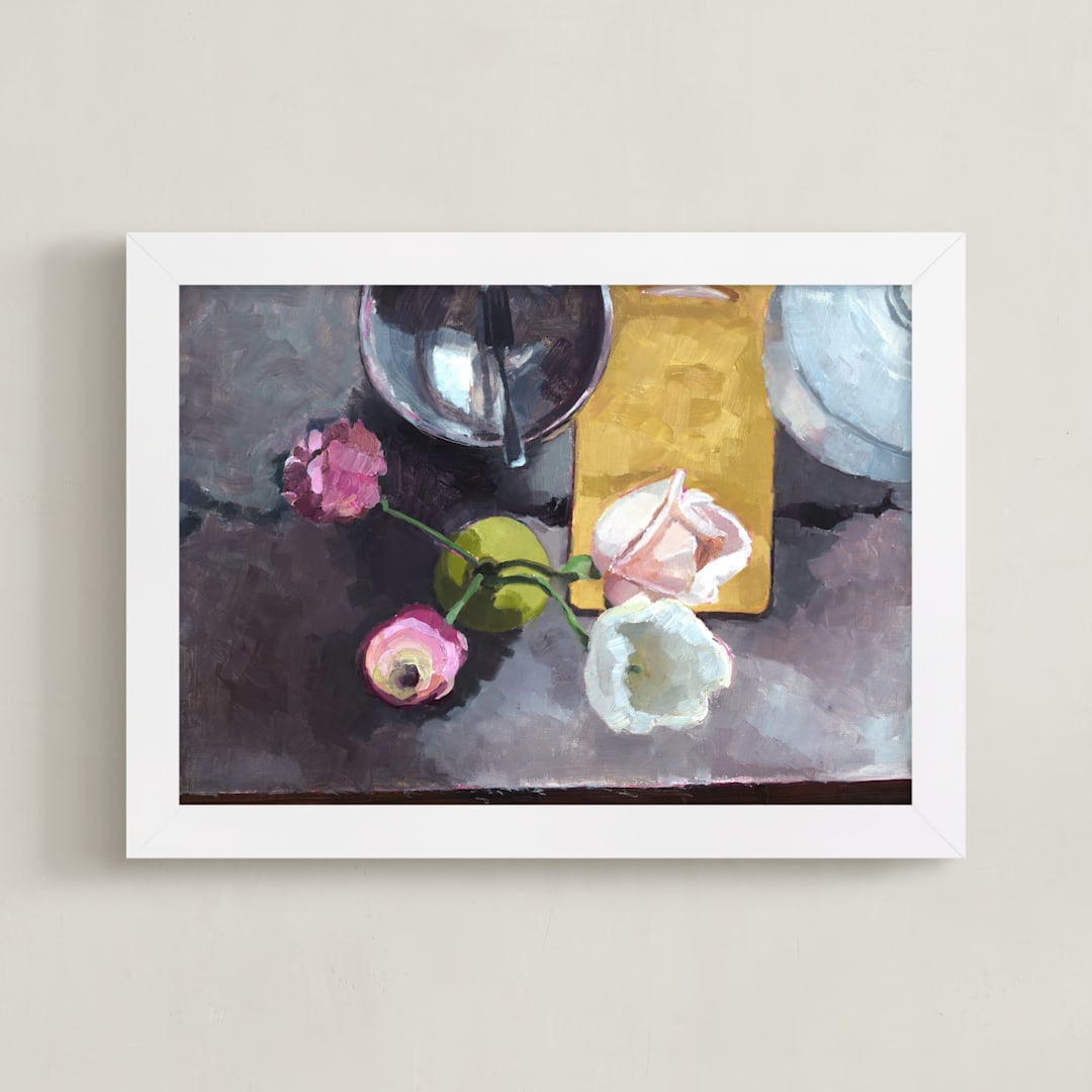 "Kitchen Still Life" - Art Print in Charcoal by Caitlin Winner - Framed