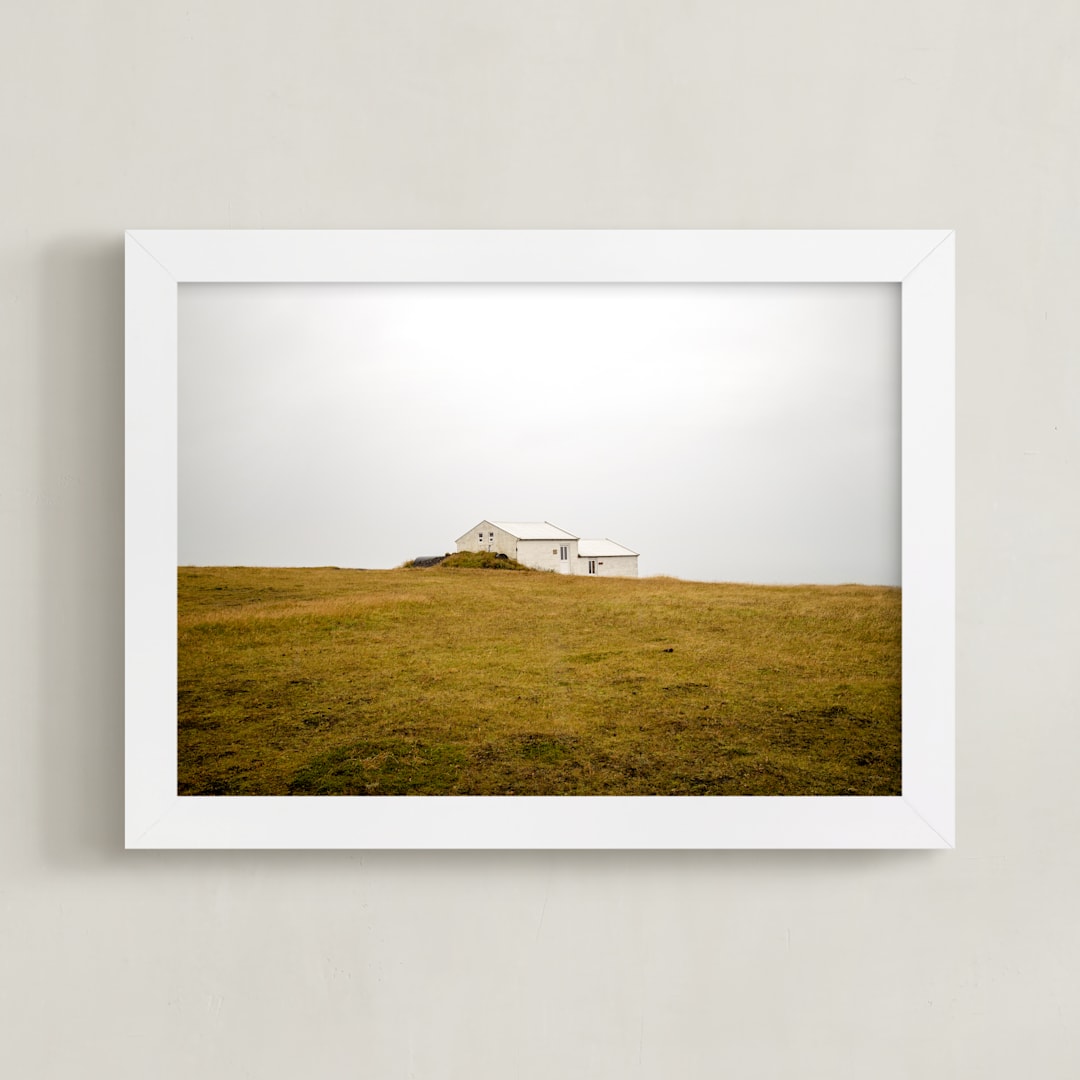 "Shelter" - Art Print in White by Monica Gussow - Framed